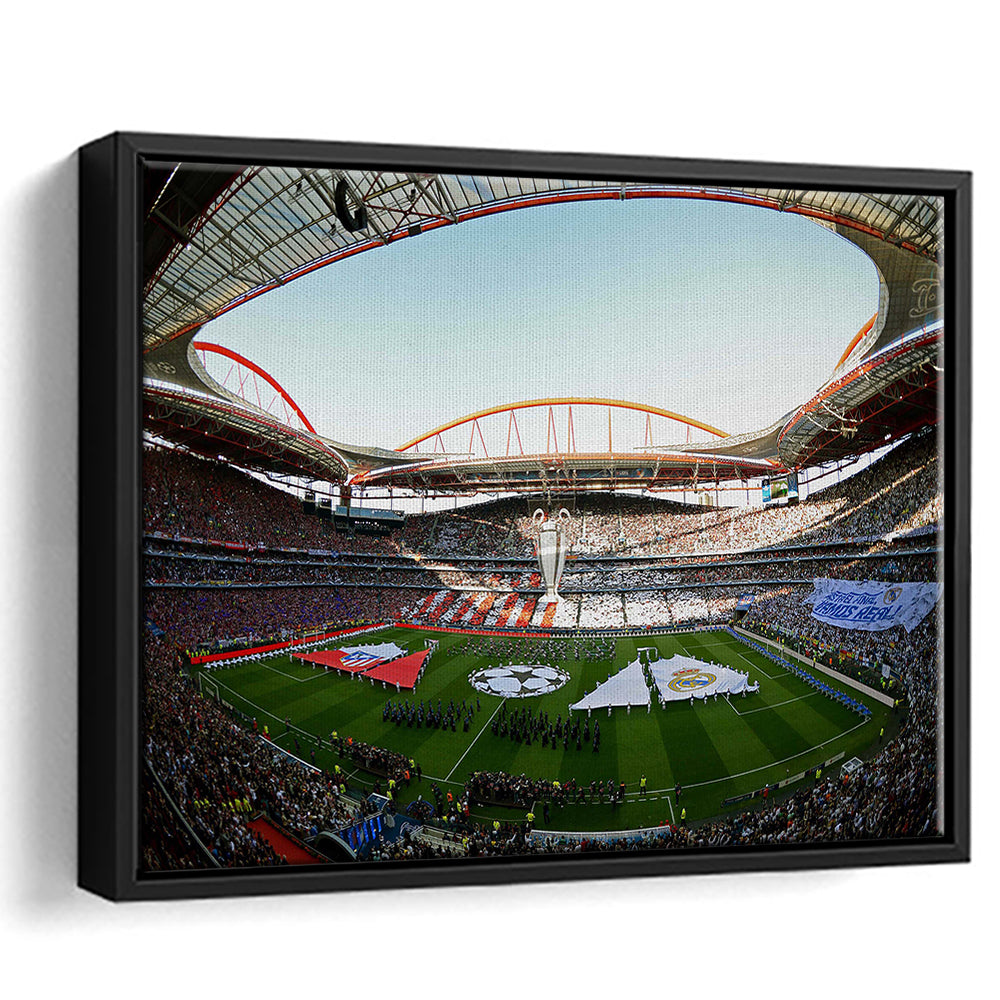 Benfica World Soccer Stadium, Stadium Canvas, Sport Art, Framed Canvas Print Wall Art, Floating Frame