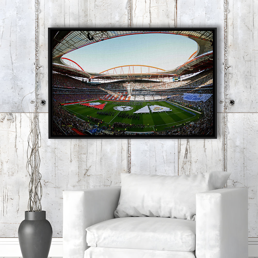 Benfica World Soccer Stadium, Stadium Canvas, Sport Art, Framed Canvas Print Wall Art, Floating Frame