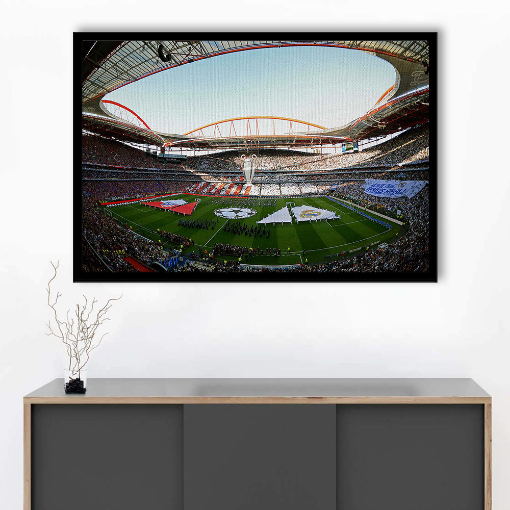 Benfica World Soccer Stadium, Stadium Canvas, Sport Art, Gift for him, Framed Art Print Wall Decor, Picture Framed