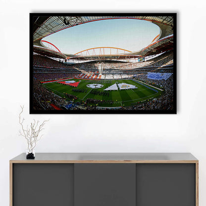 Benfica World Soccer Stadium, Stadium Canvas, Sport Art, Gift for him, Framed Art Print Wall Decor, Picture Framed