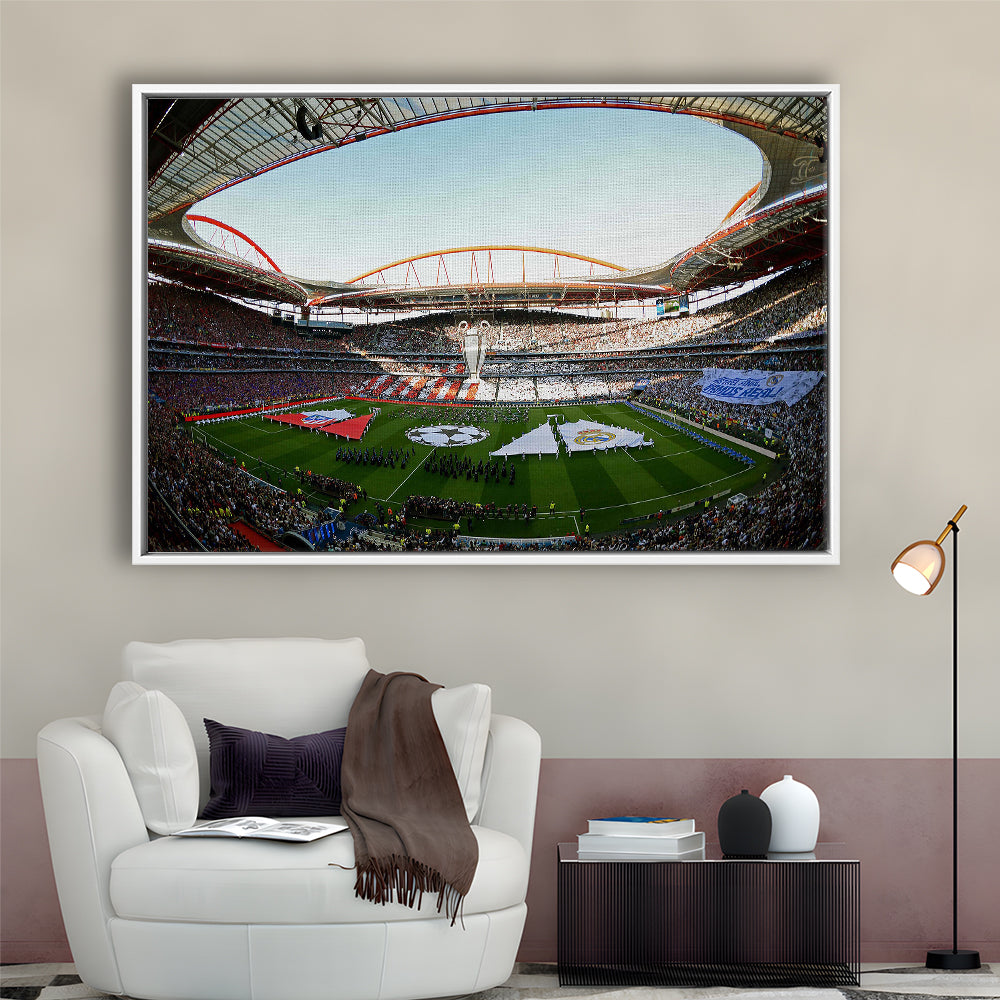 Benfica World Soccer Stadium, Stadium Canvas, Sport Art, Framed Canvas Print Wall Art, Floating Frame