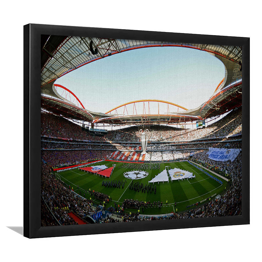 Benfica World Soccer Stadium, Stadium Canvas, Sport Art, Gift for him, Framed Art Print Wall Decor, Picture Framed
