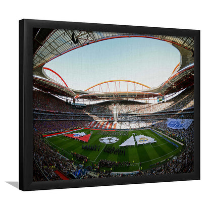 Benfica World Soccer Stadium, Stadium Canvas, Sport Art, Gift for him, Framed Art Print Wall Decor, Picture Framed