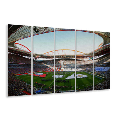 Benfica World Soccer Stadium, Stadium Canvas, Sport Art, 5 Panel B, Extra Large Canvas, Canvas Print Wall Art