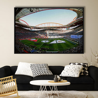 Benfica World Soccer Stadium, Stadium Canvas, Sport Art, Framed Canvas Print Wall Art, Floating Frame