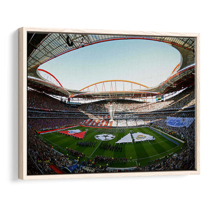 Benfica World Soccer Stadium, Stadium Canvas, Sport Art, Framed Canvas Print Wall Art, Floating Frame