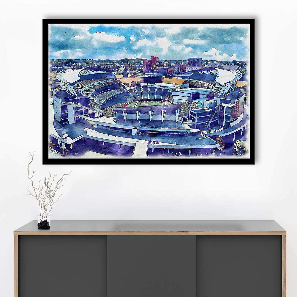 Bengals Football Stadium, Paul Brown Painting Stadium Watercolor, Sport Gift Art, Framed Art Print Wall Decor