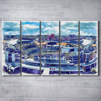 Bengals Football Stadium, Paul Brown Painting Stadium Watercolor, Sport Art, Extra Large Canvas Print Wall Art
