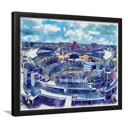 Bengals Football Stadium, Paul Brown Painting Stadium Watercolor, Sport Gift Art, Framed Art Print Wall Decor