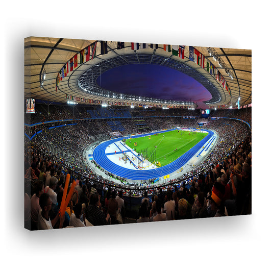 Berliner Olympiastadion Night, Stadium Canvas, Sport Art, Gift for him, Man Cave Decor, Art Print, Canvas Print Wall Art