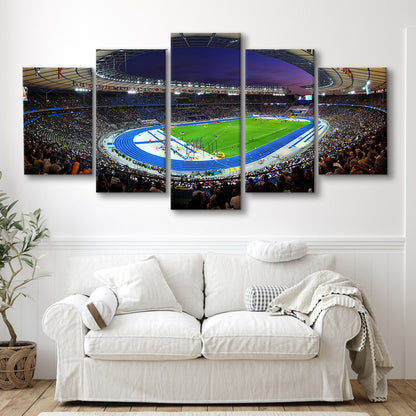 Berliner Olympiastadion Night, Stadium Canvas, Sport Art, Gift for him, 5 Panel, Large Canvas, Canvas Print Wall Art