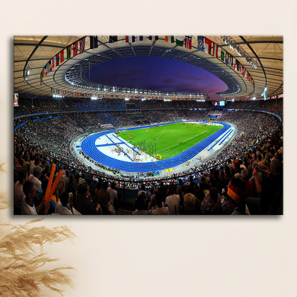 Berliner Olympiastadion Night, Stadium Canvas, Sport Art, Gift for him, Man Cave Decor, Art Print, Canvas Print Wall Art