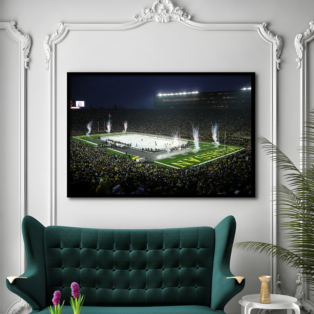 Big Chill in Michigan, Stadium Canvas, Sport Art, Gift for him, Framed Art Print Wall Decor, Picture Framed