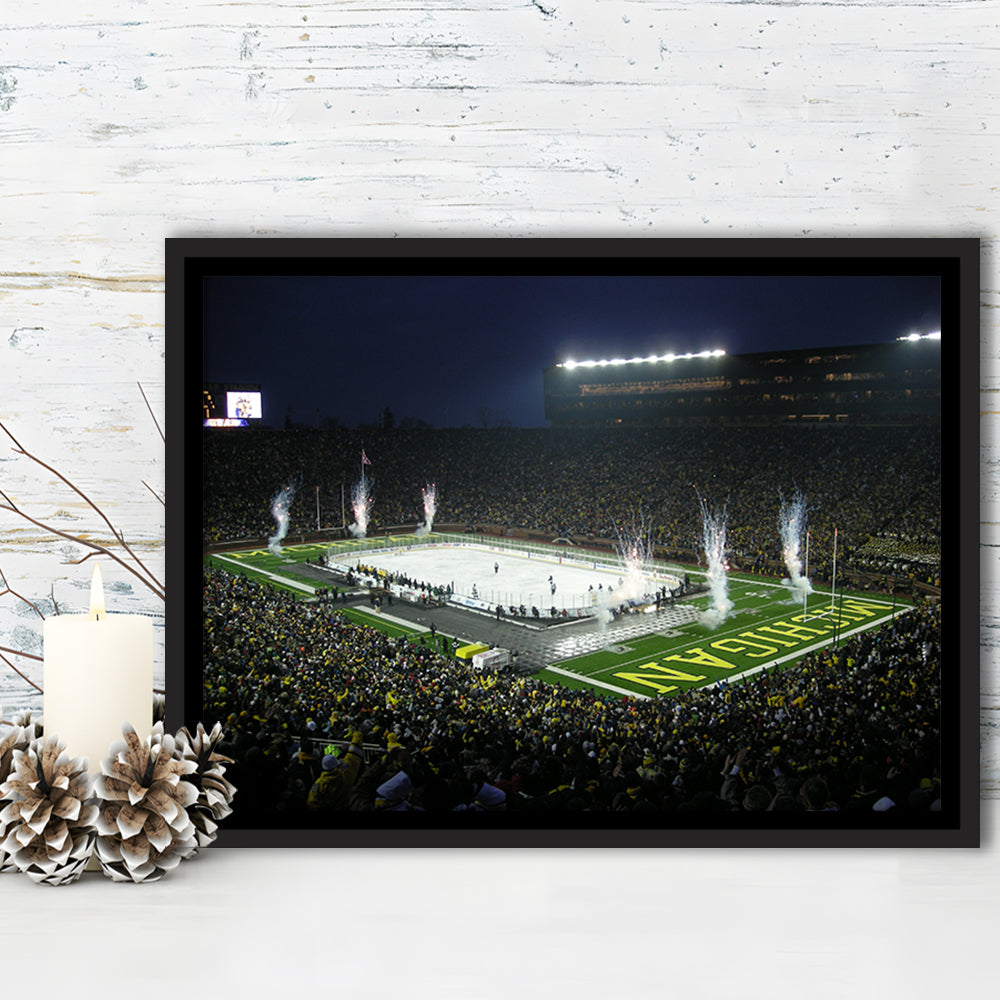 Big Chill in Michigan, Stadium Canvas, Sport Art, Framed Canvas Print Wall Art, Floating Frame