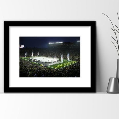 Big Chill in Michigan, Stadium Canvas, Sport Art, Gift for him, White Border Framed Art Print Wall Decor