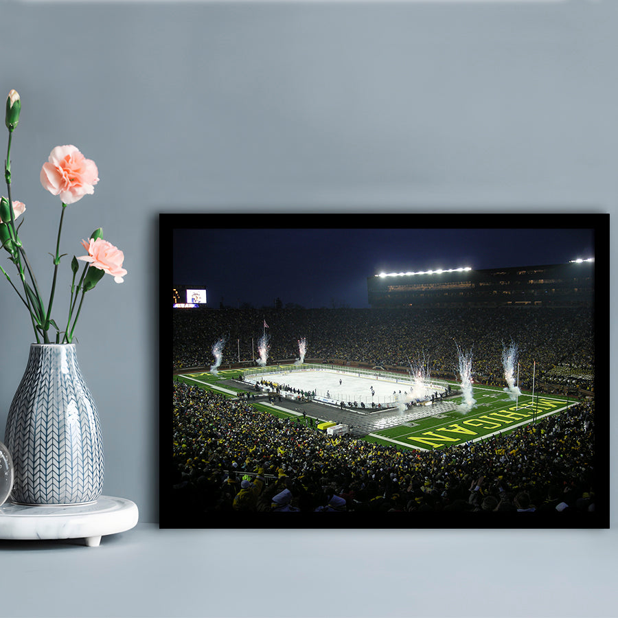 Big Chill in Michigan, Stadium Canvas, Sport Art, Gift for him, Framed Art Print Wall Decor, Picture Framed