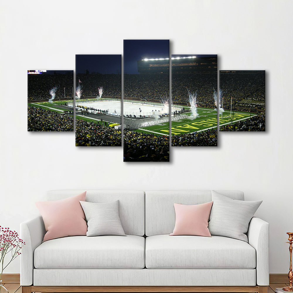 Big Chill in Michigan, Stadium Canvas, Sport Art, Gift for him, 5 Panel, Large Canvas, Canvas Print Wall Art