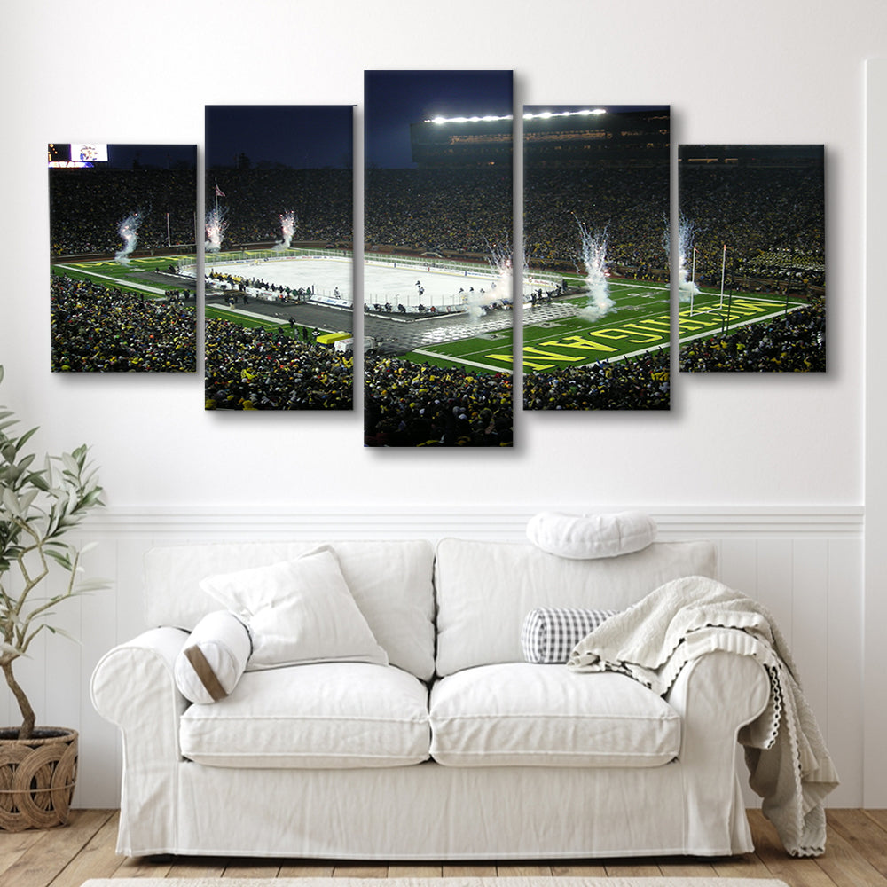 Big Chill in Michigan, Stadium Canvas, Sport Art, Gift for him, 5 Panel, Large Canvas, Canvas Print Wall Art