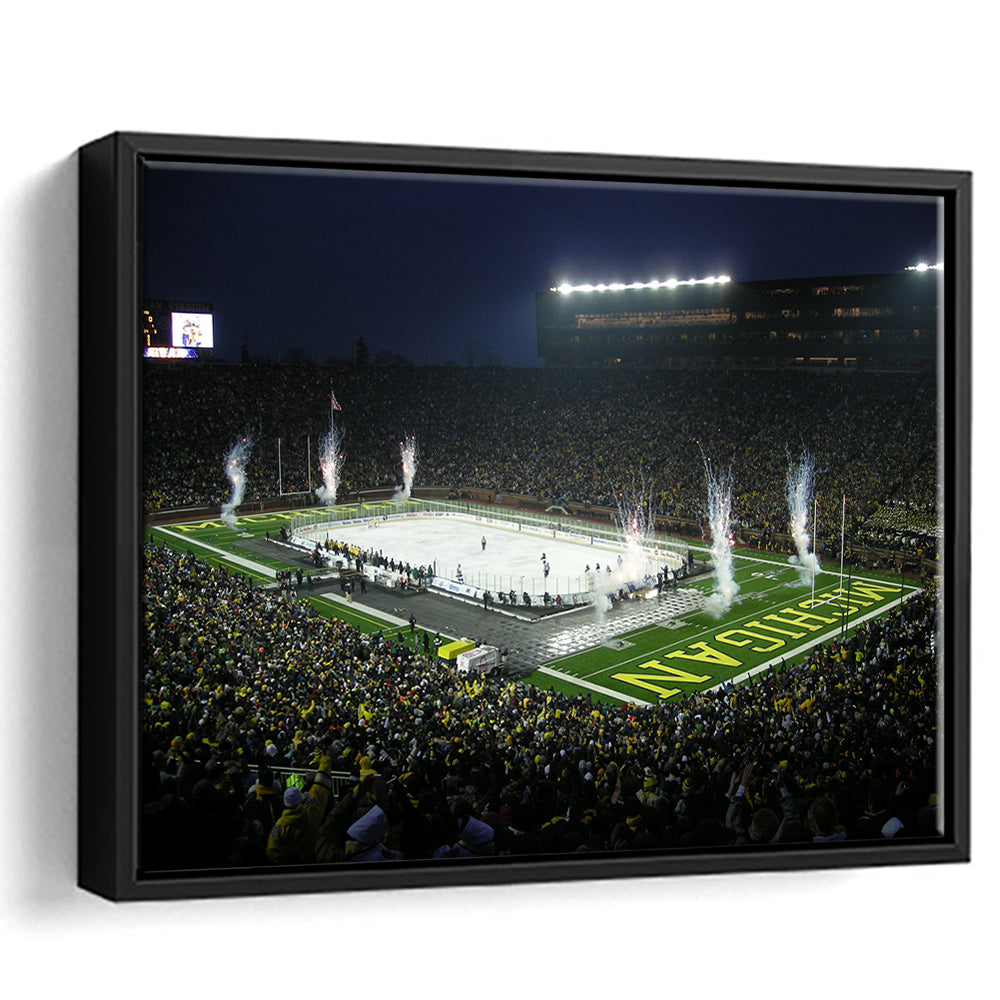 Big Chill in Michigan, Stadium Canvas, Sport Art, Framed Canvas Print Wall Art, Floating Frame
