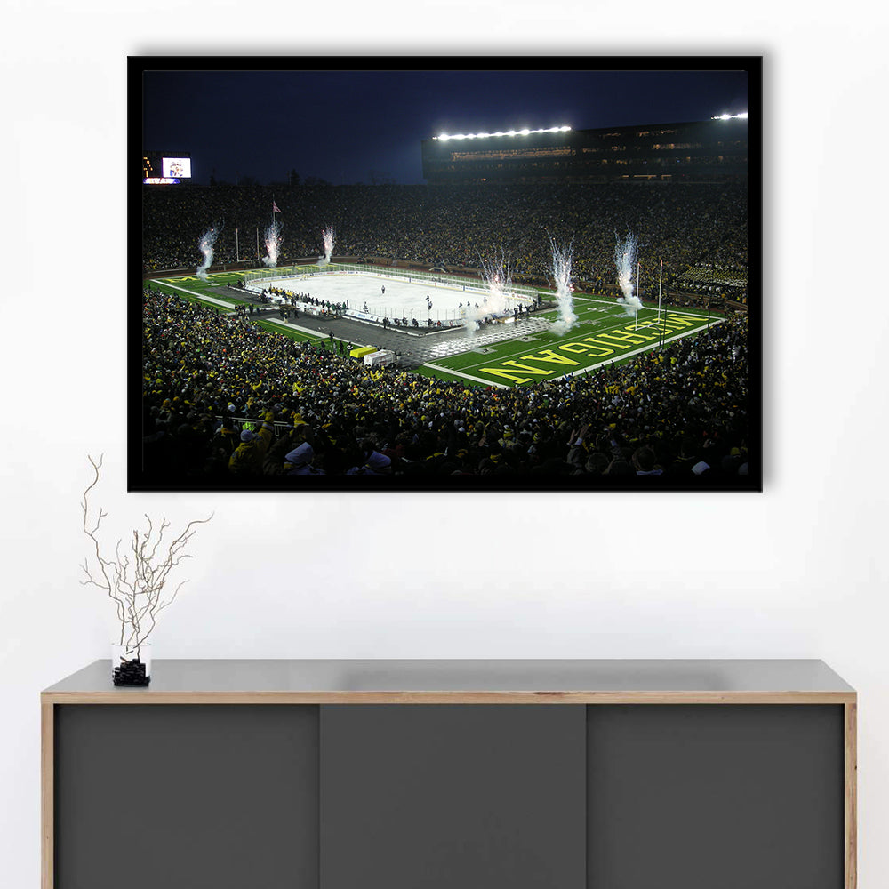 Big Chill in Michigan, Stadium Canvas, Sport Art, Gift for him, Framed Art Print Wall Decor, Picture Framed