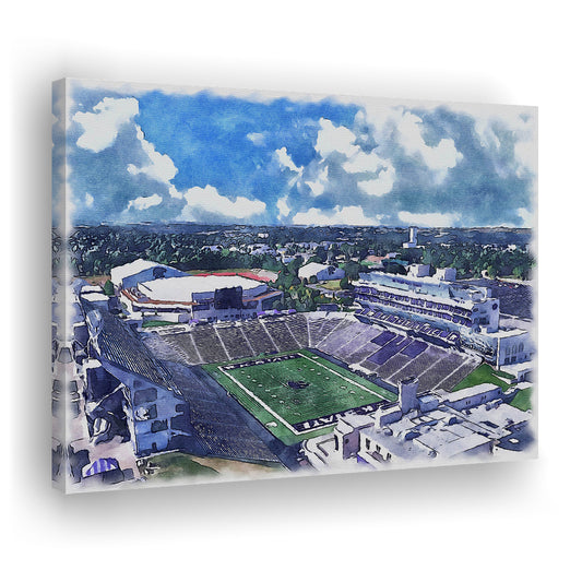 Bill Snyder Family Football Stadium, Kansas State Painting Stadium, Sport Art, Gifts for him, Canvas Print Wall Art