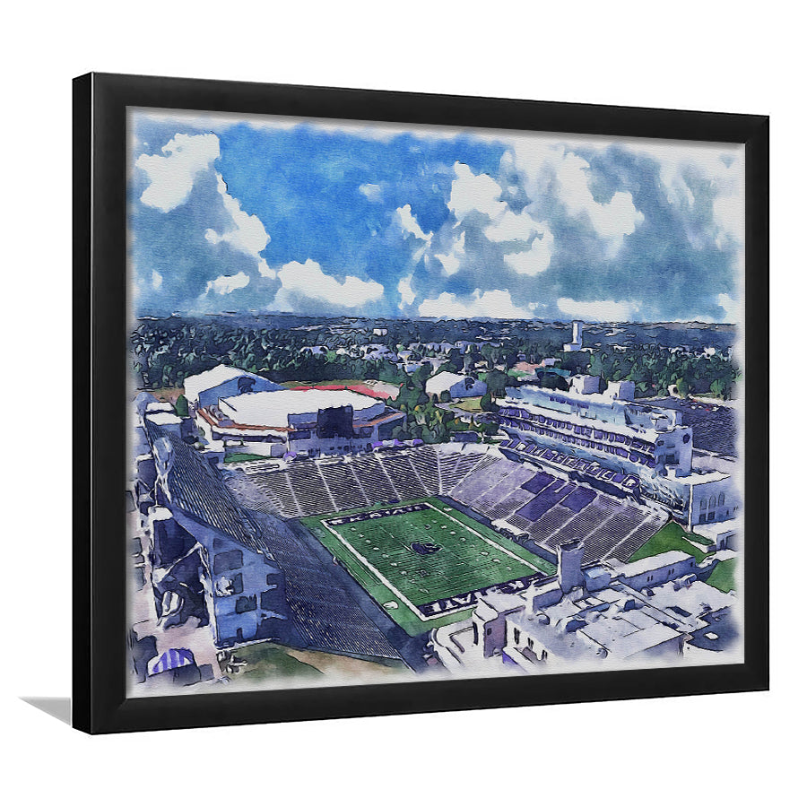 Bill Snyder Family Football Stadium, Kansas State Painting Stadium, Sport Gift Art, Framed Art Print Wall Decor