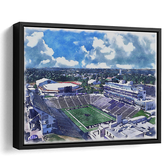 Bill Snyder Family Football Stadium, Kansas State Painting Stadium, Sport Gift Art, Framed Canvas Print Wall Art