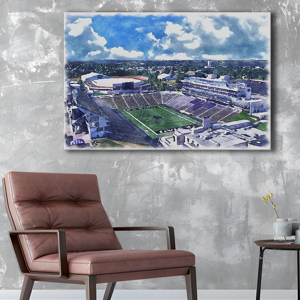 Bill Snyder Family Football Stadium, Kansas State Painting Stadium, Sport Art, Gifts for him, Canvas Print Wall Art