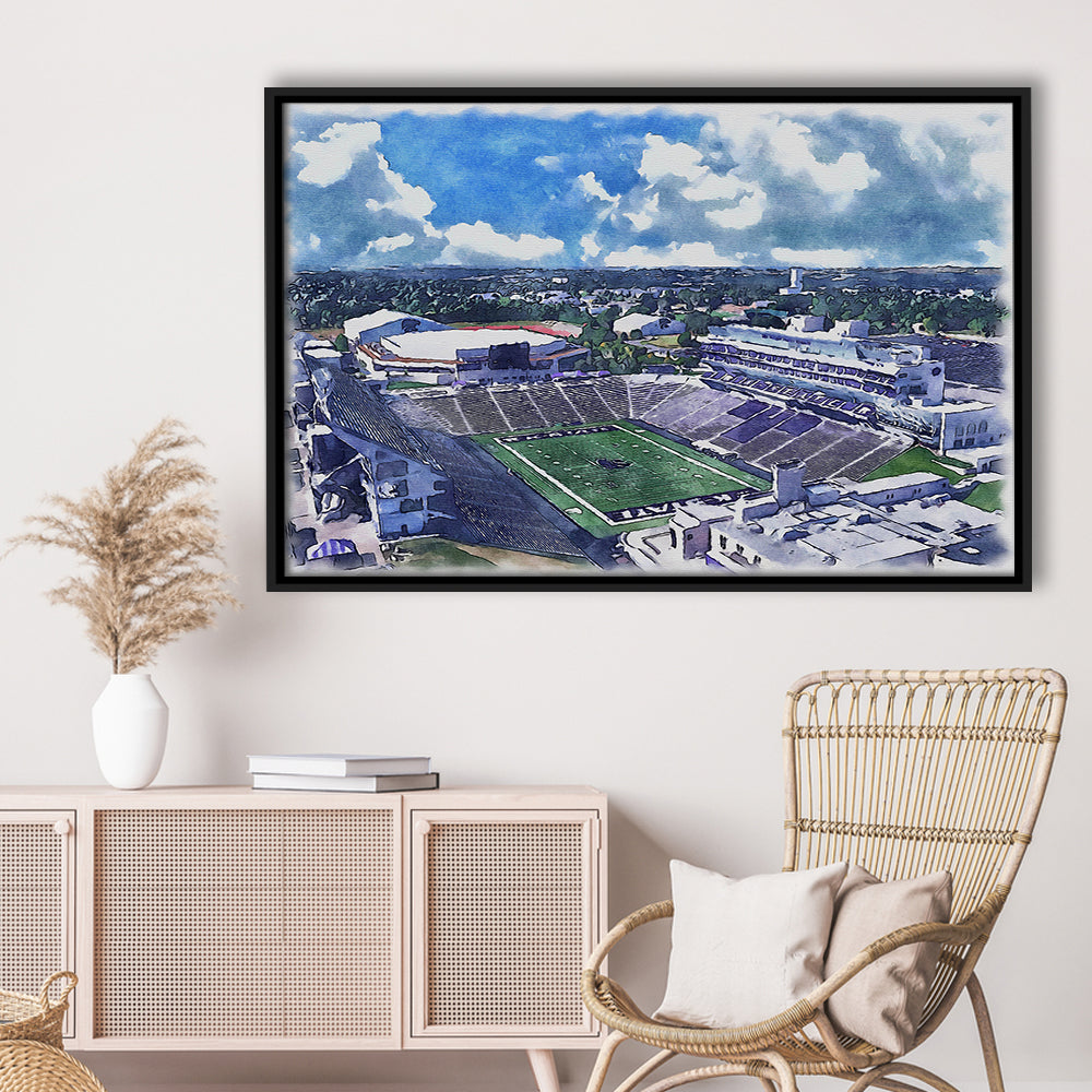 Bill Snyder Family Football Stadium, Kansas State Painting Stadium, Sport Gift Art, Framed Canvas Print Wall Art