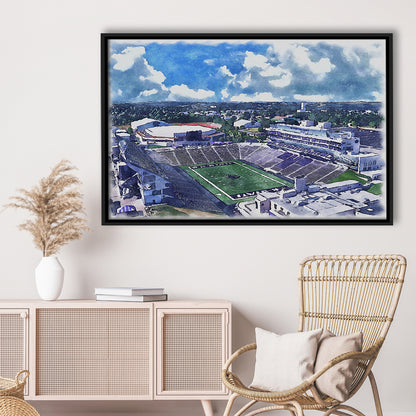 Bill Snyder Family Football Stadium, Kansas State Painting Stadium, Sport Gift Art, Framed Canvas Print Wall Art