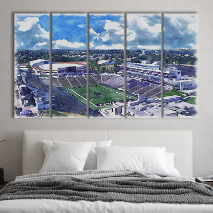 Bill Snyder Family Football Stadium, Kansas State Painting Stadium, Sport Art, Extra Large Canvas Print Wall Art