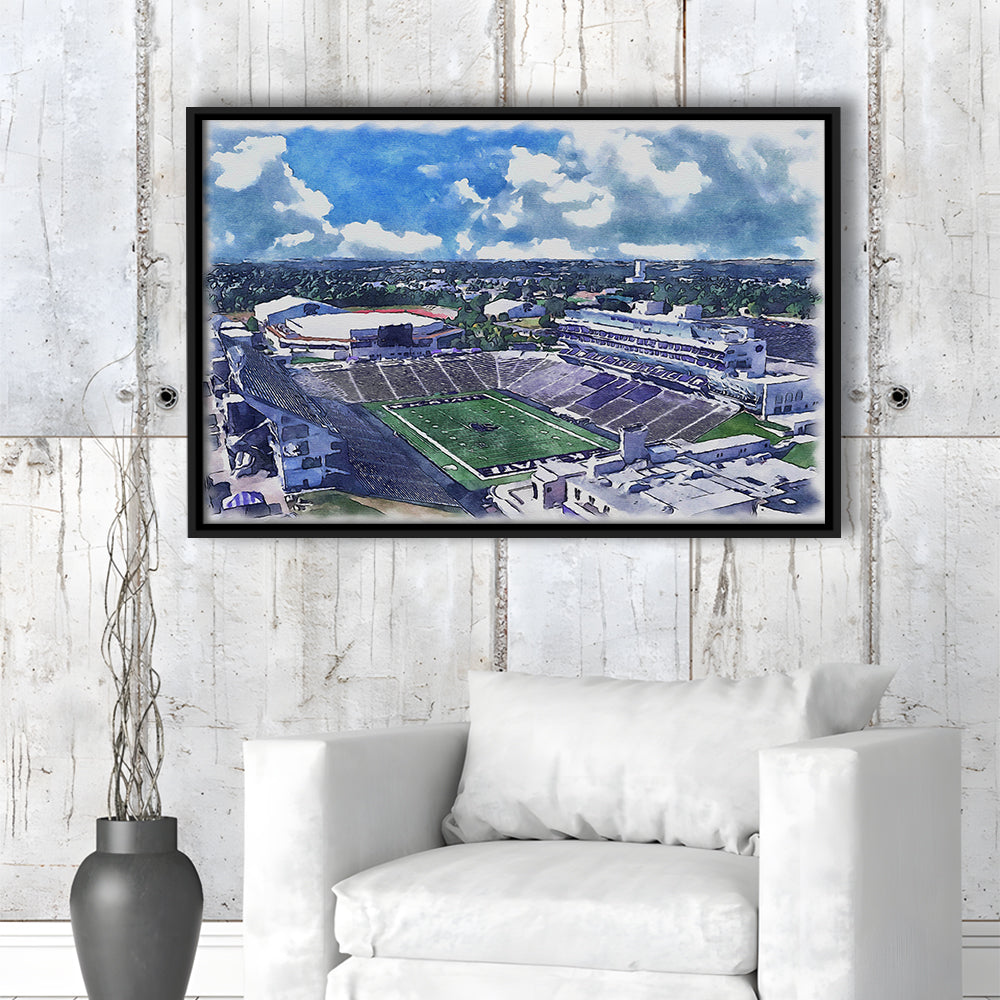 Bill Snyder Family Football Stadium, Kansas State Painting Stadium, Sport Gift Art, Framed Canvas Print Wall Art