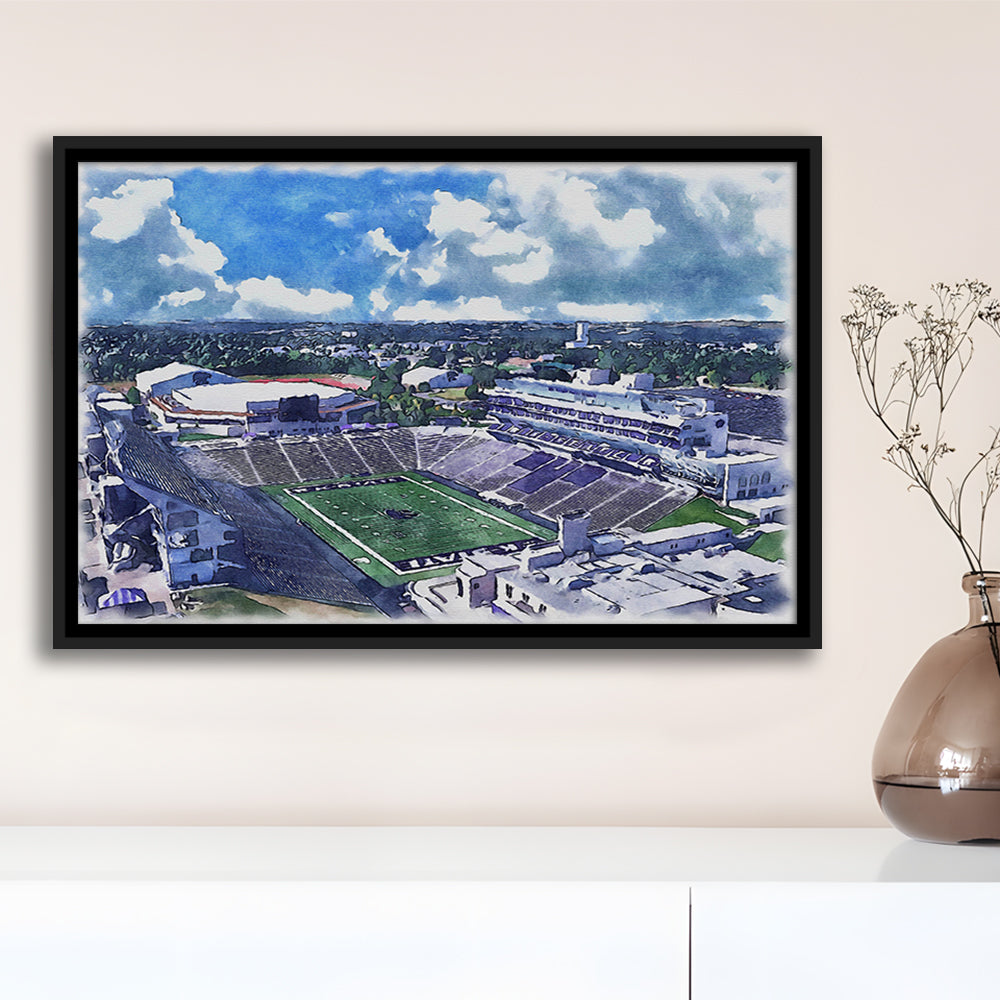 Bill Snyder Family Football Stadium, Kansas State Painting Stadium, Sport Gift Art, Framed Canvas Print Wall Art
