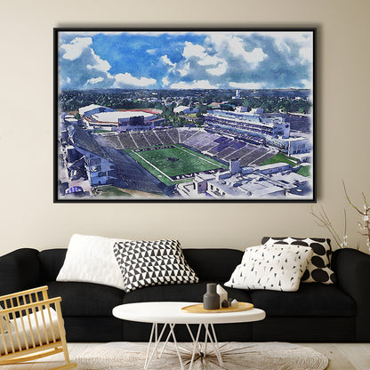 Bill Snyder Family Football Stadium, Kansas State Painting Stadium, Sport Gift Art, Framed Canvas Print Wall Art