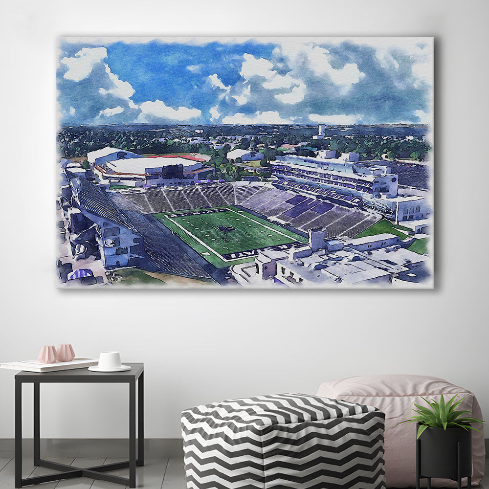 Bill Snyder Family Football Stadium, Kansas State Painting Stadium, Sport Art, Gifts for him, Canvas Print Wall Art