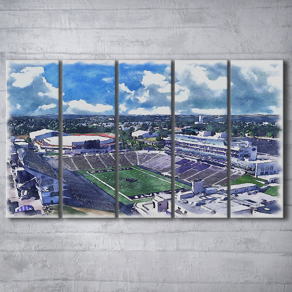 Bill Snyder Family Football Stadium, Kansas State Painting Stadium, Sport Art, Extra Large Canvas Print Wall Art