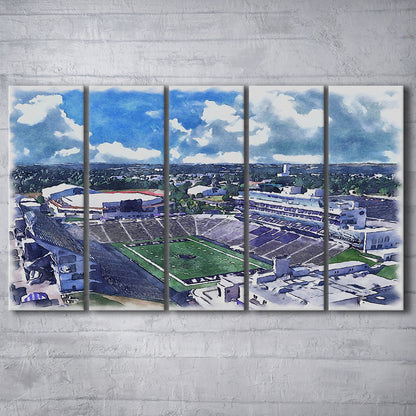 Bill Snyder Family Football Stadium, Kansas State Painting Stadium, Sport Art, Extra Large Canvas Print Wall Art