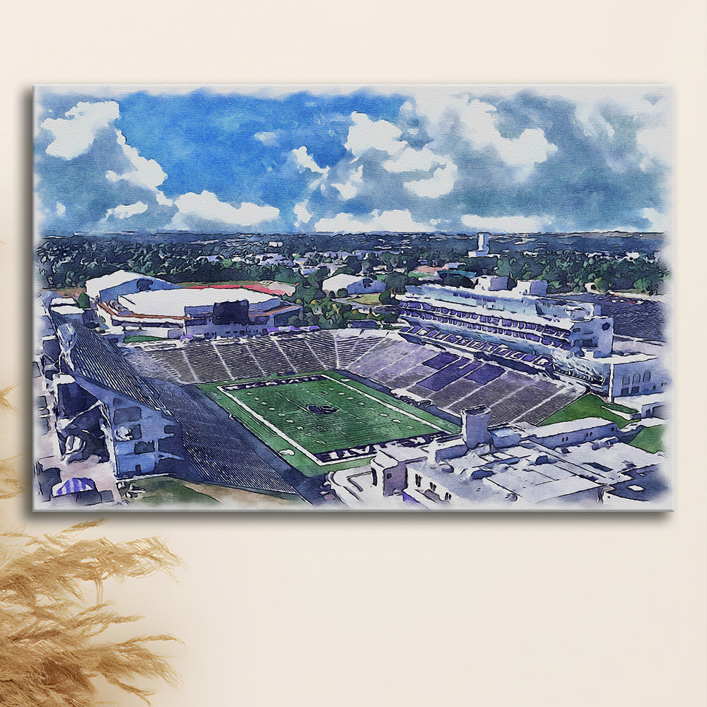 Bill Snyder Family Football Stadium, Kansas State Painting Stadium, Sport Art, Gifts for him, Canvas Print Wall Art