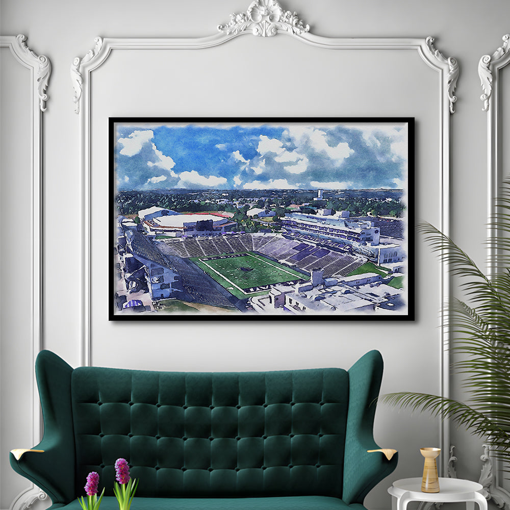 Bill Snyder Family Football Stadium, Kansas State Painting Stadium, Sport Gift Art, Framed Art Print Wall Decor