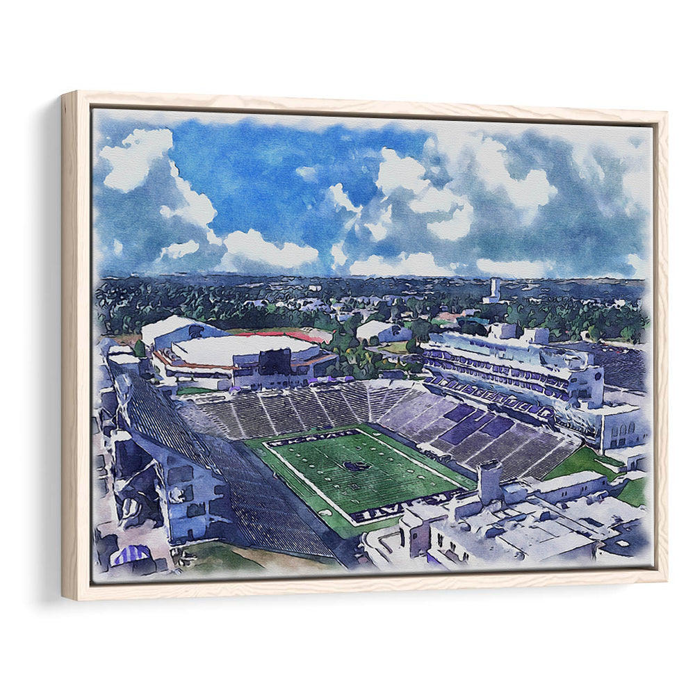 Bill Snyder Family Football Stadium, Kansas State Painting Stadium, Sport Gift Art, Framed Canvas Print Wall Art