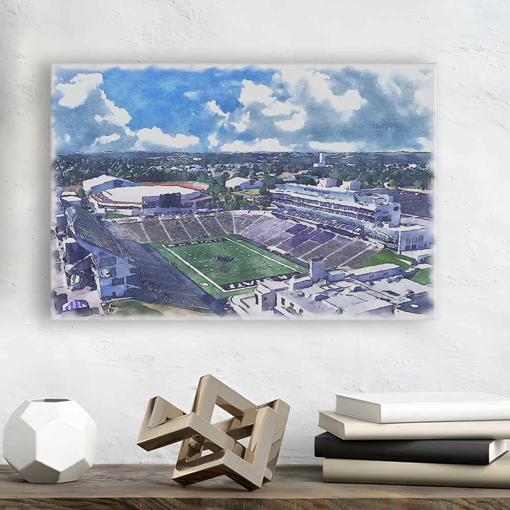 Bill Snyder Family Football Stadium, Kansas State Painting Stadium, Sport Art, Gifts for him, Canvas Print Wall Art