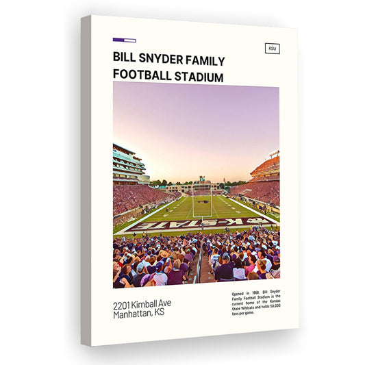 Bill Snyder Family Football Stadium Print, Kansas State Stadium Canvas Art, Fan Gifts, Sport Art, Canvas Print Wall Art