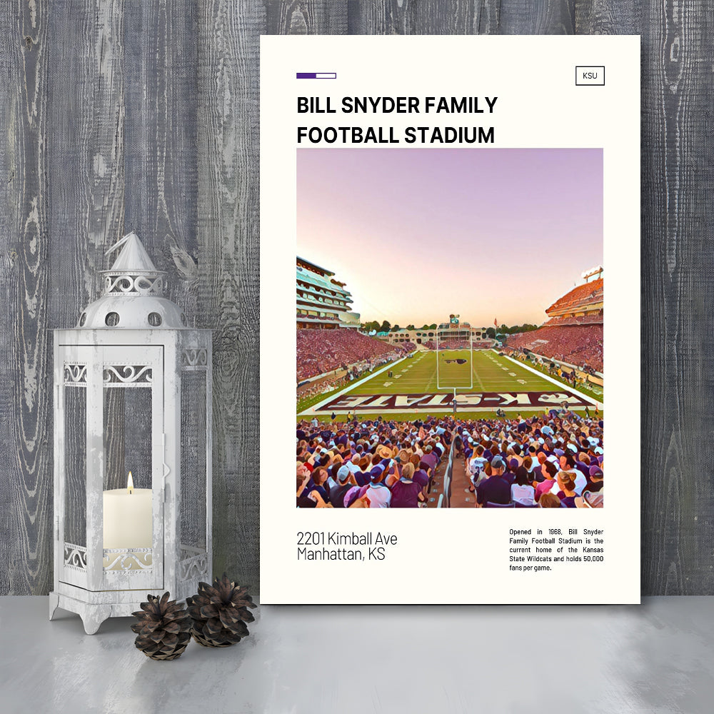 Bill Snyder Family Football Stadium Print, Kansas State Stadium Canvas Art, Fan Gifts, Sport Art, Canvas Print Wall Art