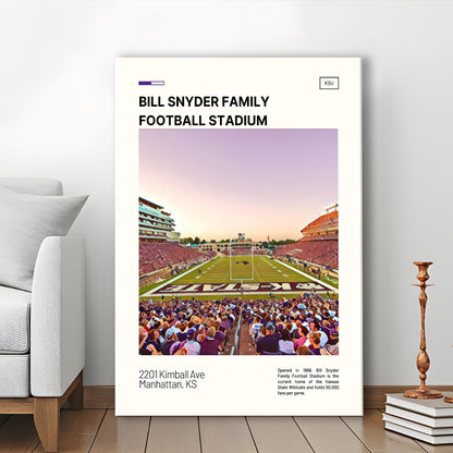 Bill Snyder Family Football Stadium Print, Kansas State Stadium Canvas Art, Fan Gifts, Sport Art, Canvas Print Wall Art
