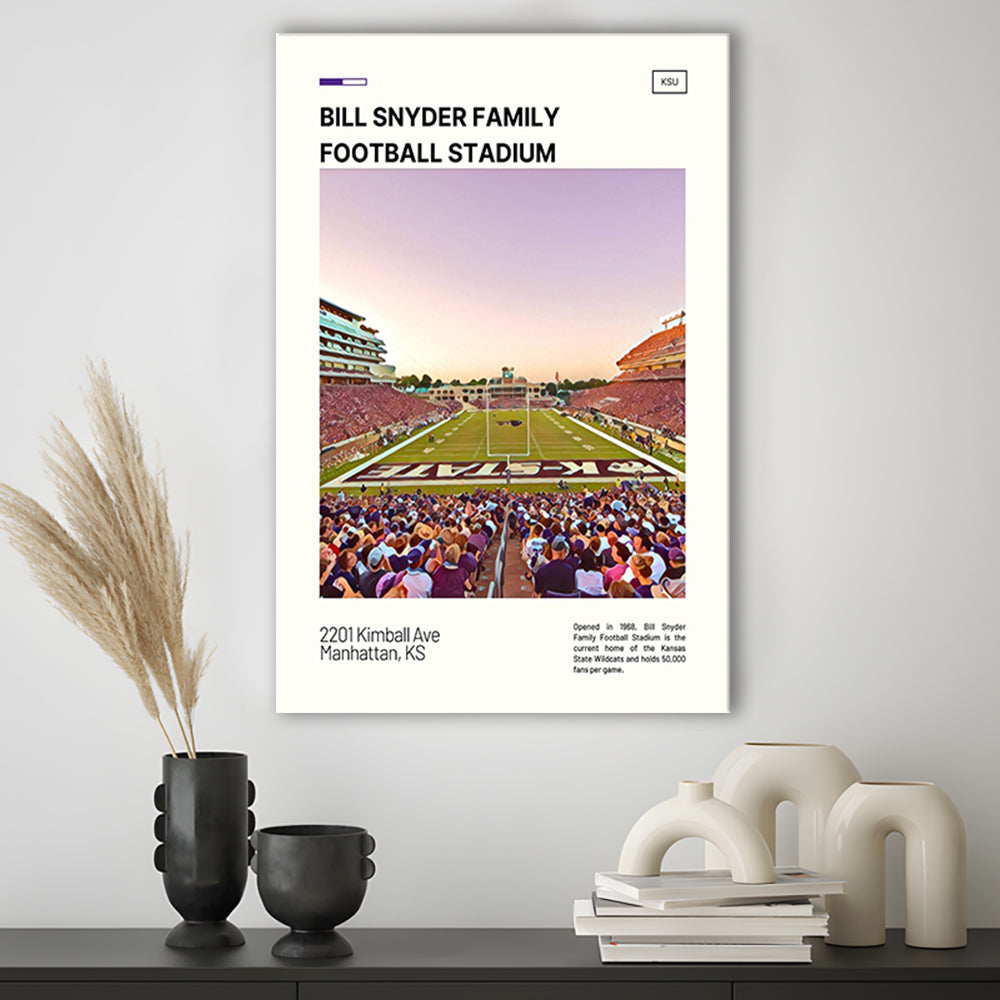 Bill Snyder Family Football Stadium Print, Kansas State Stadium Canvas Art, Fan Gifts, Sport Art, Canvas Print Wall Art