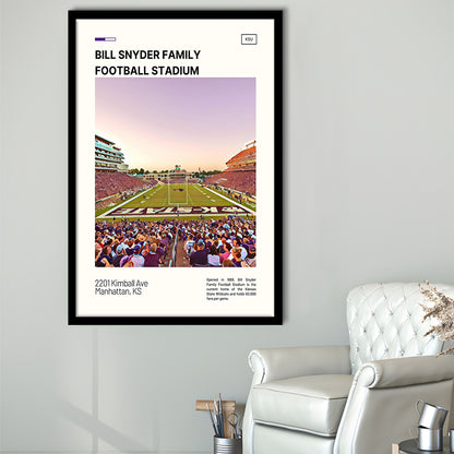 Bill Snyder Family Stadium Print, Kansas Wildcats Stadium Art, Gifts for him, Sport Art, Framed Art Print Wall Decor
