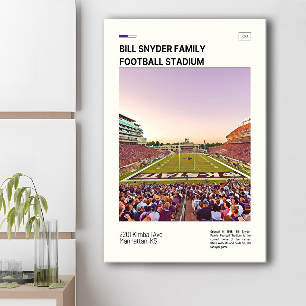 Bill Snyder Family Football Stadium Print, Kansas State Stadium Canvas Art, Fan Gifts, Sport Art, Canvas Print Wall Art