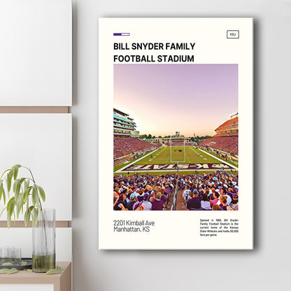 Bill Snyder Family Football Stadium Print, Kansas State Stadium Canvas Art, Fan Gifts, Sport Art, Canvas Print Wall Art