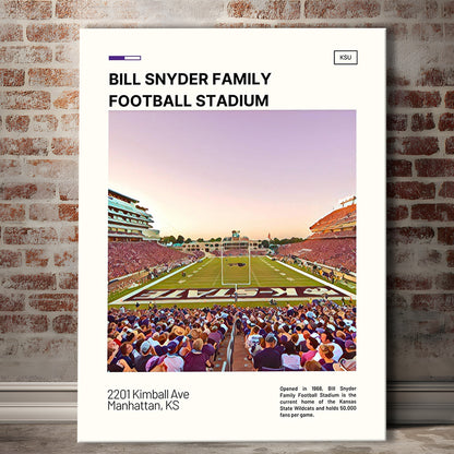 Bill Snyder Family Football Stadium Print, Kansas State Stadium Canvas Art, Fan Gifts, Sport Art, Canvas Print Wall Art