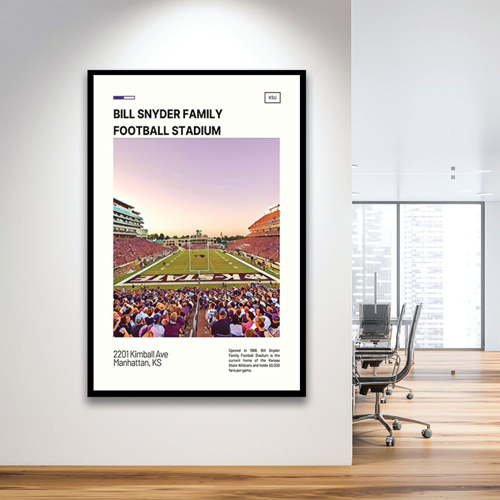 Bill Snyder Family Stadium Print, Kansas Wildcats Stadium Art, Gifts for him, Sport Art, Framed Art Print Wall Decor